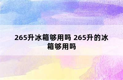 265升冰箱够用吗 265升的冰箱够用吗